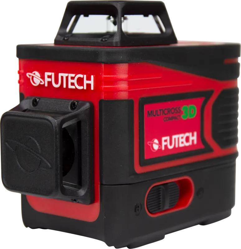 מאזנת לייזר ירוק FUTECH 3D דור חדש דיוק 2mm/10m כולל 2 סוללות נטענות ומטען במזוודה – תמונה 3