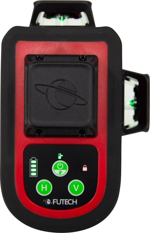 מאזנת לייזר ירוק FUTECH 3D דור חדש דיוק 2mm/10m כולל 2 סוללות נטענות ומטען במזוודה – תמונה 2
