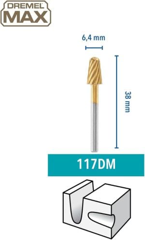 Alternative view of כרסם מהיר קוטר 6.4 מ"מ ציר 3.2 מ"מ - מארז 2 יח DREMEL MAX