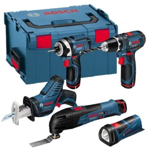 סט 5 כלים נטען 12v במזוודת L-BOXX כולל 3 סוללות 2Ah