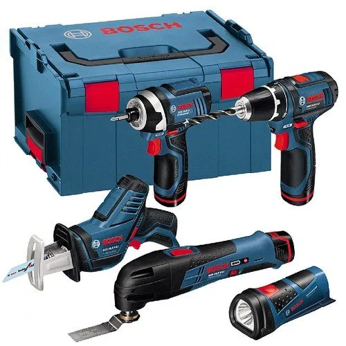 סט 5 כלים נטען 12v במזוודת L-BOXX כולל 3 סוללות 2Ah