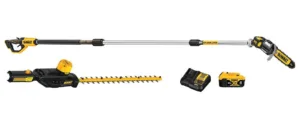 לא במלאי! מסור שרשרת 8" טלסקופי 18v משולב מגזמת גובה 4.5 מטר מנוע Brushless כולל סוללה 4A ומטען