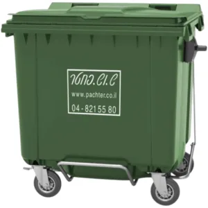 פח אשפה ירוק 1100 ליטר כולל רגלית