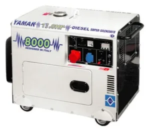 גנרטור דיזל תלת פאזי 6500w מושתק מנוע 13 כ"ס כולל סטרטר וגלגלים G8000-380v 60733