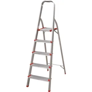 סולם אלומיניום 3 שלבים DIY ביתי תקני גובה משטח עליון 0.58 מטר גובה כללי 1.16 מטר משקל 2.80 ק"ג