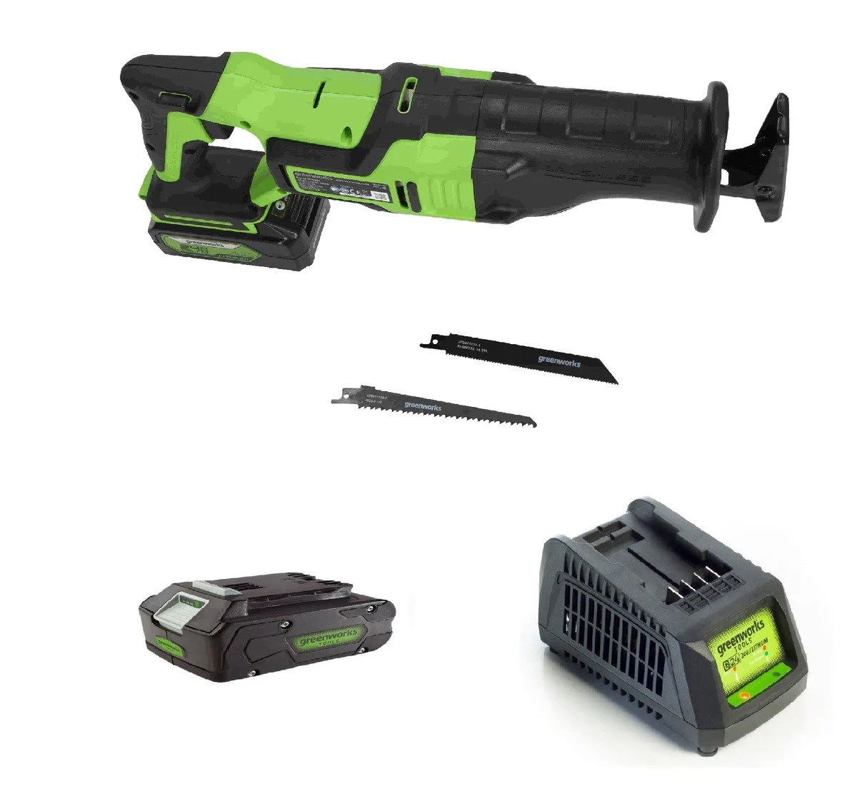 מסור חרב נטען 24v מהירות 0-2700 סל"ד סוללה 2.0Ah מטען Brushless 99725