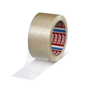 סרט אריזה איכותי PVC שקט tesa גרמניה "2 צבע שקוף אורך 66 מטר - 36 יחידות