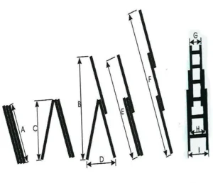 Alternative view of סולם אלומיניום ג 3x9 עד 5.70 מטר 13.5 ק״ג עד 150 ק״ג