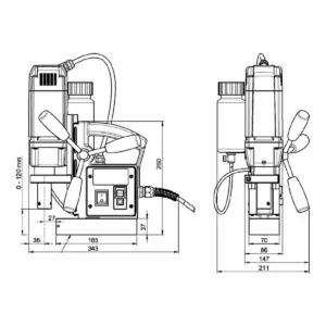 Alternative view of מקדחה מגנטית עד 35 מ"מ תוצרת גרמניה 1100w קידוח 12-35 מ"מ