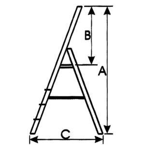Alternative view of סולם דרגש 4 שלבים רחבים משטח עליון גובה 1180 מ"מ משקל 8.7 ק"ג מידות 48x7x145 ס"מ עד 150 ק"ג