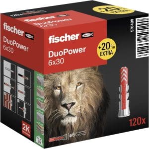 מיתד ניילון אוניברסלי 6 מ"מ אורך 30 מ"מ DUOPOWER דיבל מארז 100 יח