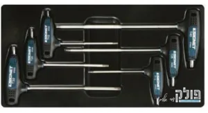 לא במלאי! מגש ידיות T כוכב TORX במגש 6 חלקים