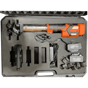 מכשיר לחיצה נטען 18v לצנרת SP ומולטיגול כולל 8 טבעים 16,20,25,32 מ"מ כולל 2 סוללות ומטען