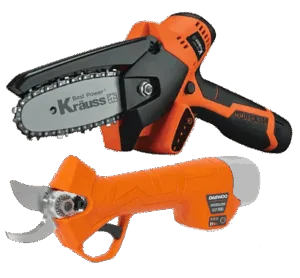 מארז 18v מסור שרשרת מיני + מזמרה נטענת  עד 25 מ"מ BRUSHLESS - כולל 2 סוללות ומטען