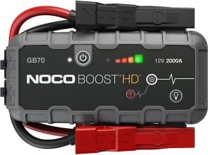 בוסטר התנעה לרכב 12v התנעה 2000A מתח 12v לרכבי בנזין 8000 סמ"ק ודיזל עד 6000 סמ"ק מקט 2080119 GB70 NOCO