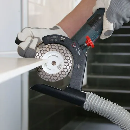 מגן שאיבת אבק TileDUSTER לליטוש והסרת עודפי חומר בקצה האריח. מתאים למשחזות זווית "5, "4.5. – תמונה 2