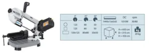 Alternative view of מסור סרט למתכת חד פאזי 1440 מ"מ 1010w עד 125 מ"מ תוצרת טאיוואן KARNAF YCM-125
