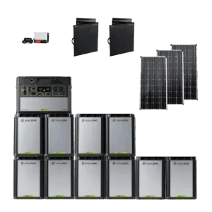 מערכת סולארית היברידית - קיבולת 15.5Kwh  - הספק 2Kw + פאנל סולארי 2100w מקט YETI 3000X155KWH2100
