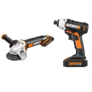 סט נטען 20v משחזת "4.5 ואימפקט נטען כולל 2 סוללות 2.0Ah ומטען