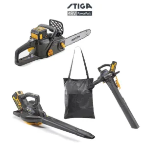 סט כלים נטען 48v מסור שרשרת+מפוח ושואב כולל סוללה 5Ah ומטען SC48AE SC-48