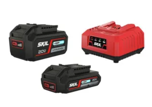 סט 2 סוללות 20v הספק 2.0Ah ו- 4.0Ah ומטען SKIL