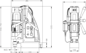 Alternative view of מקדחה מגנטית עד 31.75 מ"מ 1900w חד פאזי ויסות אלקטרוני