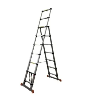 סולם אקורדיון אלומיניום טלסקופי ג' 7x9 עד 2.6 מ' כולל הגנת אצבעות - Krauss KR-07+9X