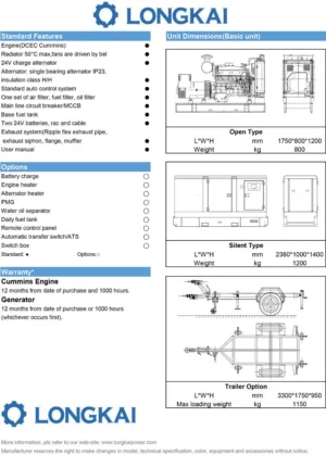 גנרטור דיזל תלת פאזי 40kVA מושתק מנוע Cummins – תמונה 3