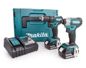 סט 2 כלים 18V DHP487 DTD157 נטען עם 2 סוללות 5A ומטען MAKITA DLX2221JX4
