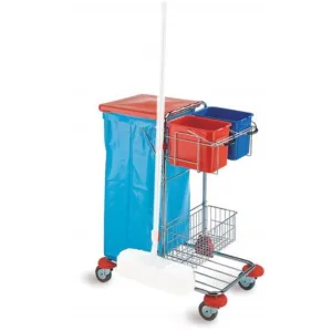 עגלת ניקיון שירות + מכסה לשק + שק קשיח תוצרת  EURO MOP איטליה (מסופק ללא המופ/מטאטא/מגב)