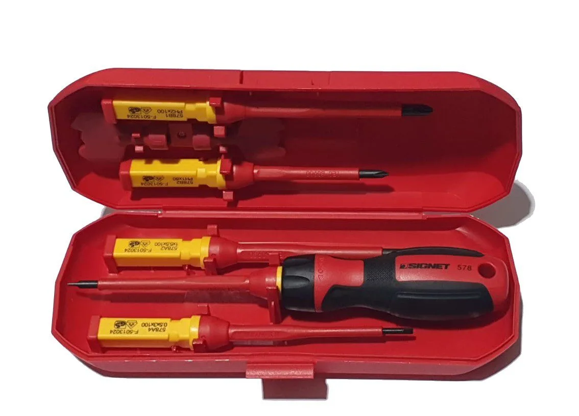 סט 8 חלקים מברג מבודד 1000w ראשים מתחלפים במארז קשיח
