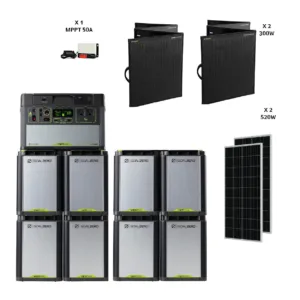 מערכת סולארית היברידית - קיבולת 11.5Kwh  - הספק 2Kw + פאנל סולארי 1600w מקט YETI1500X115KWh1600