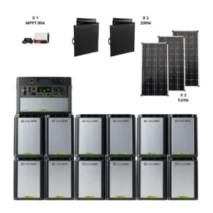 מערכת סולארית היברידית - קיבולת 21Kwh  - הספק 2Kw- פאנל סולארי 2100w מקט YETI 6000X21KWH2100