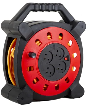 תוף כבל חשמל 25 מטר 3x1.5 מ"מ 25 מטר 4 שקעים