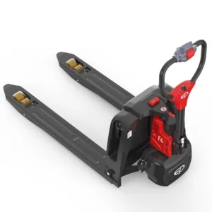 עגלת משטחים נטענת 24V עד 1.5 טון F4 Electric Pallet Truck נסיעה והרמה חשמלית כולל סוללה נשלפת וגלגלי ייצוב