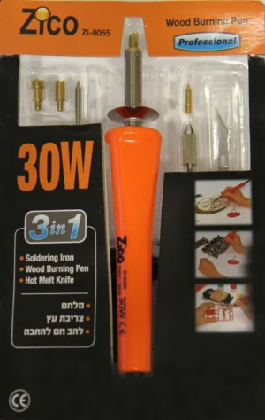 Alternative view of צורב עץ חשמלי 30w כולל 4 ראשים + ראש מלחם 100-8065