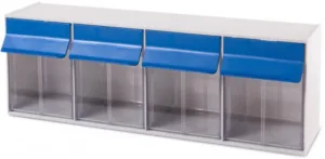 רב תא 4 תאים רוחב 601 מ"מ - צבע שקוף כחולMultistore Storage Unit No.4 תוצרת ישראל 210x170x600 מ”מ