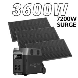 קיט סולארי ECOFLOW - תחנת כח DELTA3600 קיבולת 3.6Kwh -הספק 3.6KW + סט 3 פאנלים סולאריים קשיחים 540W