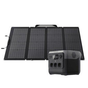 קיט סולארי ECOFLOW - תחנת כח RIVER 2 PRO קיבולת 0.768Kwh LIFEPO4 -הספק 0.8-1.6KW  טעינה מהירה פאנל סולארי מתקפל 220W