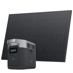 קיט סולארי ECOFLOW - תחנת כח DELTA2 קיבולת 1Kwh -הספק 1.8KW + פאנל סולארי קשיח משוריין 400W דגם EFDDELTA2-400WFIX