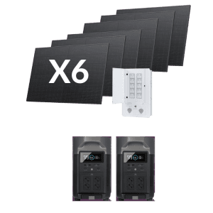 קיט מערכת סולארית ECOFLOW DELTA PROX2 קיבולת 7.2Kwh -הספק 7.2KW (הספק כולל)+ פאנל חכם + סט 6 פאנלים 540W