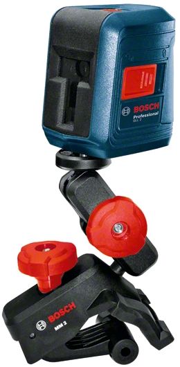פלס לייזר צלב GLL 2 Point עד 10 מטר + תושבת Bosch MM2 לייזר אדום
