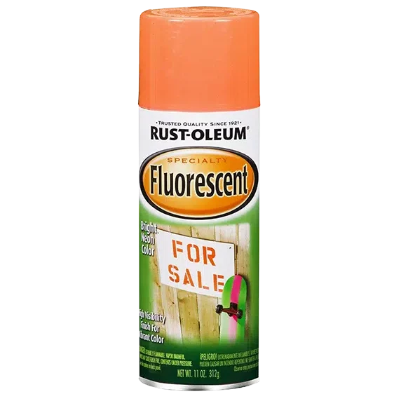 ספריי צבע פלורסנט - אפקט צבע זוהר fluorescent - תכולה 312 גרם לכיסוי 2 מ״ר - כתום