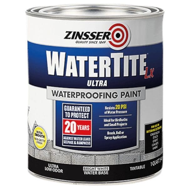 חומר איטום שלילי צבע לבן על בסיס מים WATERTITE לקירות חיצוניים ופנימיים - 3.8 ליטר