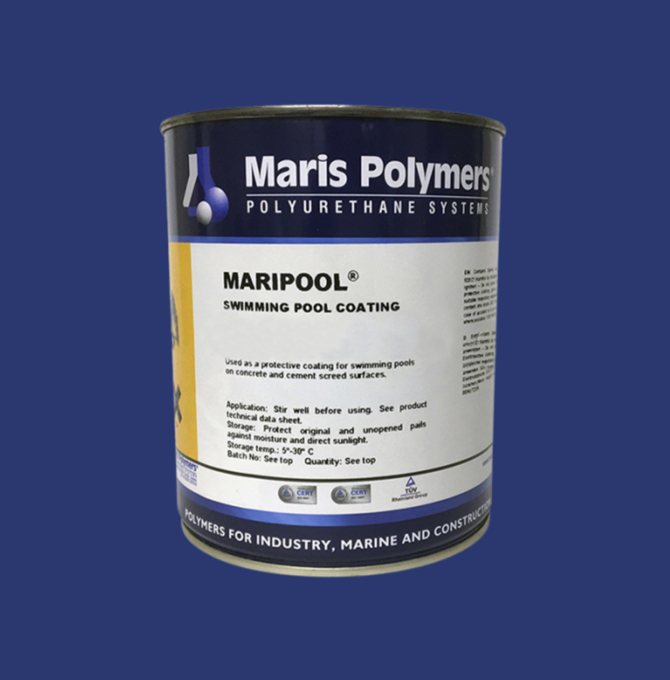 חומר איטום בריכות שחייה Maripool עמיד uv - צבע כחול - 10 ליטר (לא מדללים - חובה פריימר) – תמונה 2