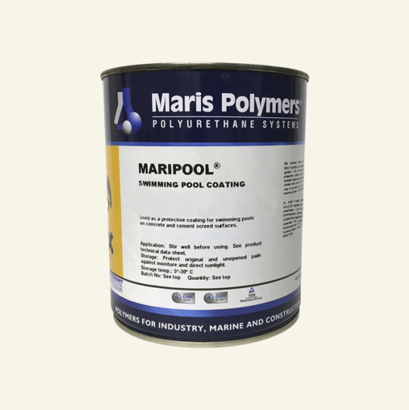 חומר איטום בריכות שחייה Maripool עמיד uv - צבע שמנת - 10 ליטר (לא מדללים - חובה פריימר) – תמונה 2