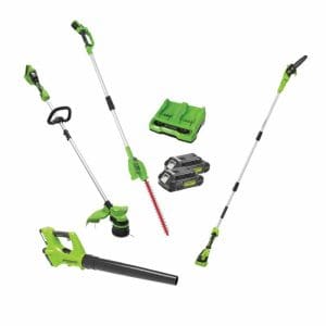 דיל SWIFT & STRONG 24V כולל חרמש + מגזמת גובה + מסור שרשרת גובה + מפוח 2 סוללות 2A ומטען כפול