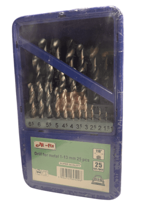 סט 25 מקדחים HSS מידות 1-13 מ"מ כל 0.5 מ"מ