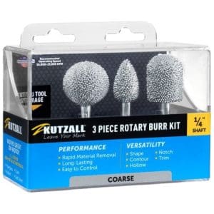 סט 3 כרסמים לפיסול בעץ ציר ״1/4 SHAFT, 3 PIECE COARSE BURR KIT (S-1, BN-34, FL-12)