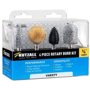 סט כרסמים שונים לפיסול בעץ ציר ״1/4 SHAFT, 4 PIECE VARIETY BURR KIT (T-14, S-1G. BN-34, FLX-12C)